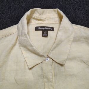 Tommy Bahama Yellow Roll Tab 100% Linen Button Up Shirt Women's Size Large